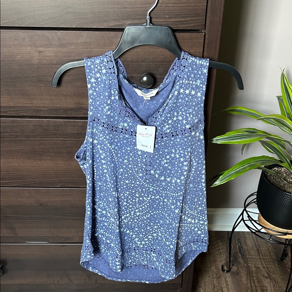 Lucky Brand Starry Blue Tank Top